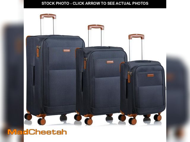 Lot 74-12933083 - CHAMPS Classic 28 in.,24 in., 20 in. Grey Softside Luggage Set with Spinner Wheels (3-Piece) - UNUSE...