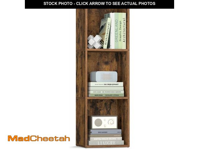 Lot 74-13041778 - VASAGLE Custos Collection - Bookshelf, 3-Tier Bookcase, Book Shelf, Open Storage Shelf, 9.4 x 11.8 x...