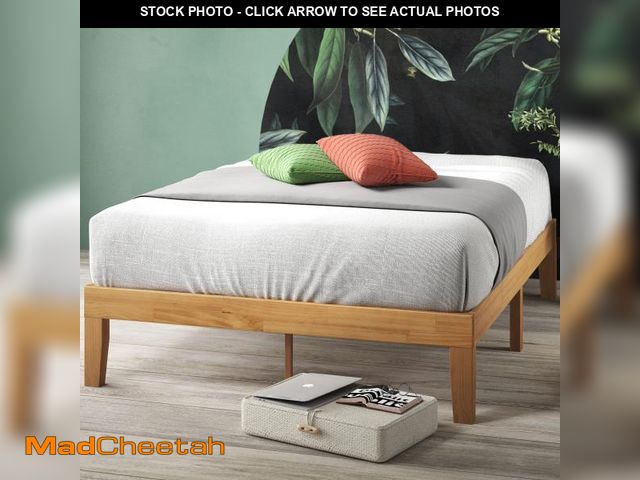 Lot 74-12538553 - ZINUS Moiz Wood Platform Bed Frame, Wood Slat Support, No Box Spring Needed, Easy Assembly, Natural,...