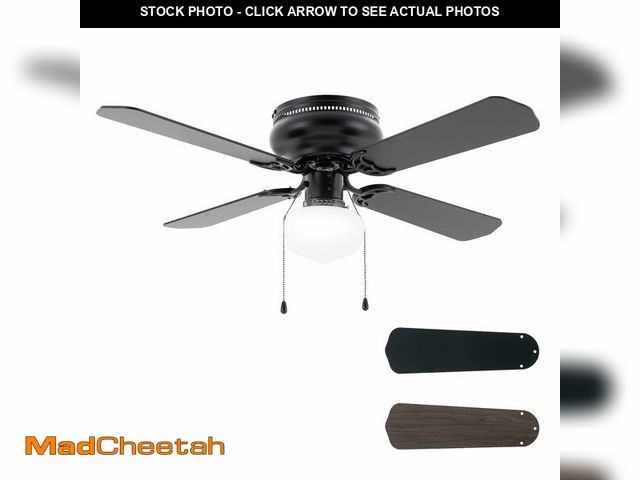 Lot 74-14273712 - Vagizm 42 Inch Ceiling Fan Traditional: Flush Mount with LED Light - Pull Chain Control- Dual Finish...