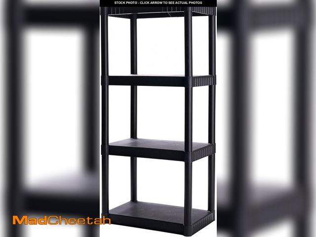 Lot 74-12367735 - Plano 4-Shelf Plastic Storage Shelves, 48" x 23" x 14", 200lb Capacity, Pantry, Office, Closet and G...