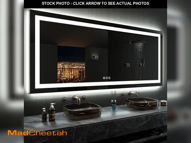 Lot 74-12445205 - LOAAO 84"X40" LED Bathroom Mirror with Lights, Anti-Fog, Dimmable, RGB Backlit + Front Lighted, Bath...