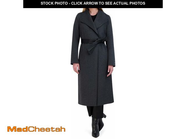 Lot 74-13089216 - Tahari Women's Double-Faced Luxury Soft Wool Blend Long Line Wrap Coat, PU Binding Trim, Removable B...