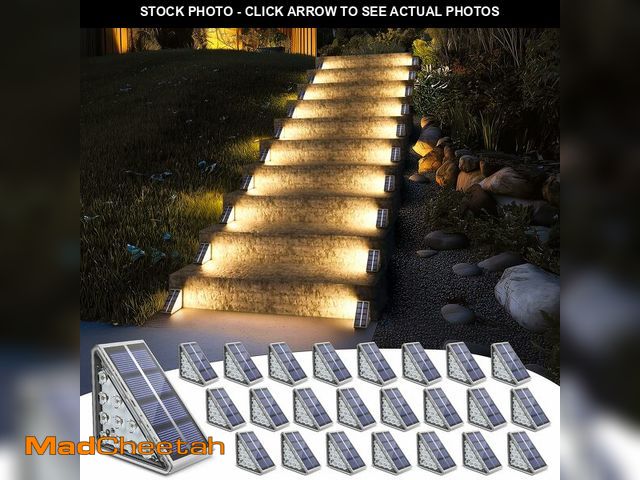 Lot 74-12715406 - NIORSUN Outdoor Stair Lights Waterproof IP67,24 Pack Solar Step Lights for Outside Auto On Off,Solar...