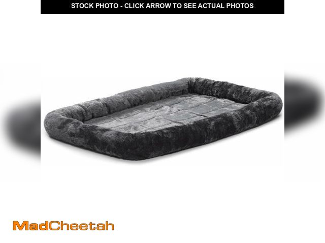 Lot 74-12827994 - MidWest Homes for Pets QuietTime Dog Bed - Gray Faux Fur Bolster, Ultra-Soft and Machine Washable, F...