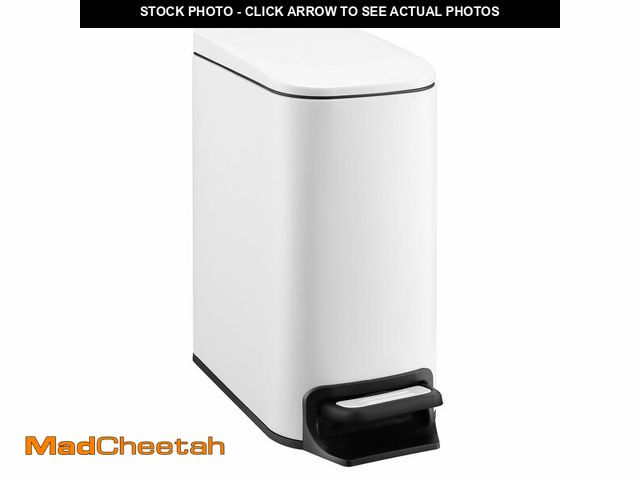 Lot 74-12882490 - TIPGO Slim Bathroom Trash Can with Lid Soft Close, Step Pedal, 6 Liter / 1.6 Gallon Stainless Steel ...