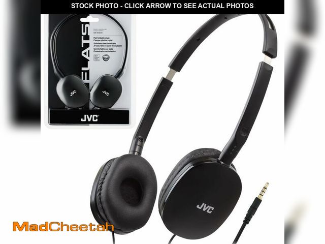 Lot 74-12713538 - JVC Flats On-Ear Wired Headphones - Flat Foldable Design - 30mm Driver for Powerful Sound - Soft Ear...