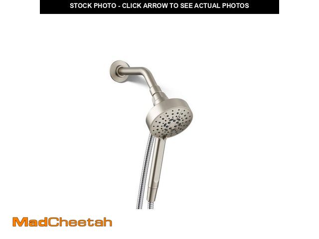 Lot 74-12663550 - KOHLER Lively 4-Spray Patterns Wall Mount 4.312 in. Handheld Shower Head in Vibrant Brushed Nickel -...