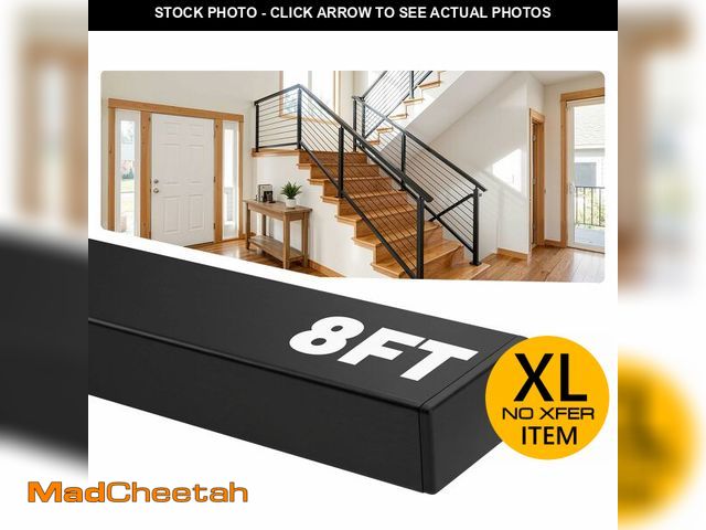 Lot 74-13790864 - 8FT Stainless Steel Black Handrail for Cable Railing System, Rectangular Flat Top Rail with End Caps...