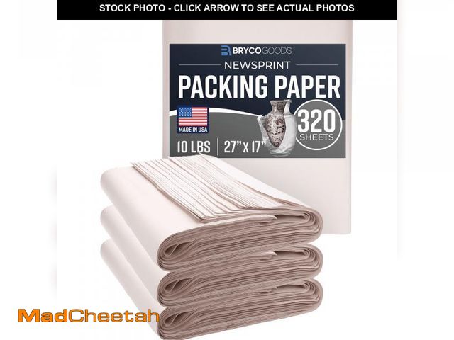 Lot 74-12426625 - Bryco Goods Packing Paper Sheets for Moving - 10lb - 320 Sheets of Newsprint Paper - Must Have in Yo...