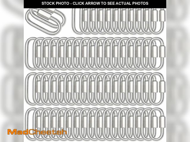 Lot 74-14205191 - 200PCS 2 Inches Chain Quick Links, M5 Screw Galvanized Steel Heavy Duty Chain Links, 3/16" Locking C...