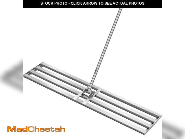 Lot 74-14115571 - VIVOSUN 72 in. x 48 in. x 10 in. Stainless Steel Lawn Leveling Rake with Handle for Smooth Soil - UN...