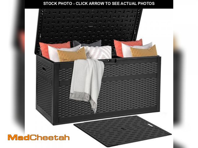 Lot 74-12130523 - DWVO 230 Gallon Double-Wall Deck Box with Divider, XXL Extra Large Resin Outdoor Storage Box, Lockab...