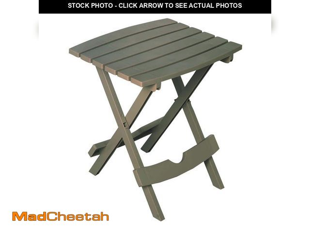 Lot 74-14257172 - Adams Quik-Fold 20 in. Resin Gray Square Patio Side Table - UNUSED