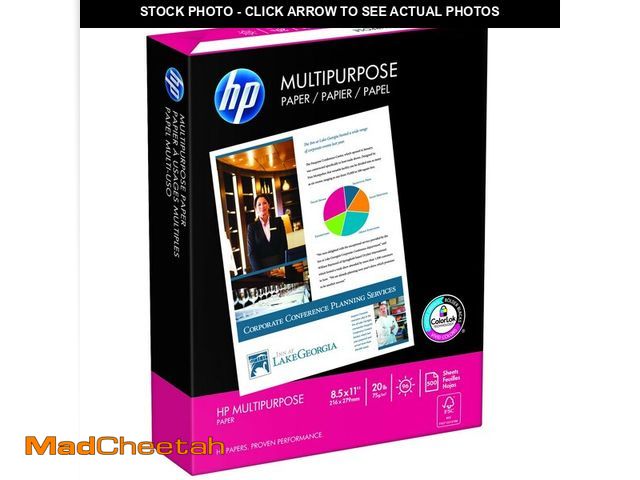 Lot 74-12547083 - HP Multipurpose Paper 96 Bright 20 Lb Letter White 2500 Sheets/Carton 115100 - UNUSED
