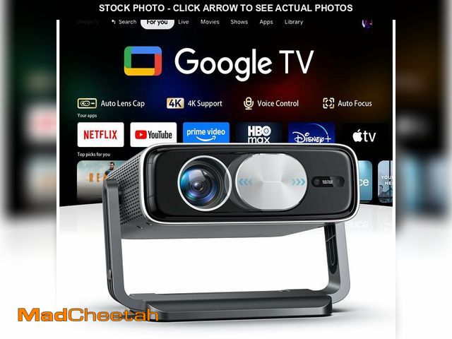 Lot 74-14056005 - 4K Projector Built-in Google TV, 2500ANSI/Auto Lens Cap/AI Voice Control Projector with WiFi and Blu...