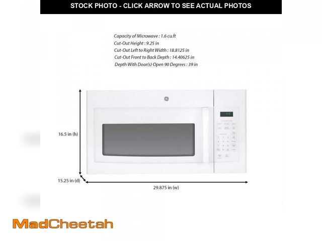 Lot 74-12146482 - GE 1.6 cu. ft. Over-the-Range Microwave in White(DENTED)  - UNUSED