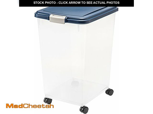 Lot 74-12760220 - IRIS USA Dog Food Storage Container, Up to 54 Pounds, Attachable Wheels, For Dog Cat Bird and Other ...