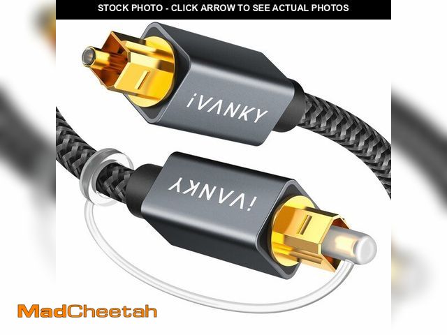 Lot 74-14335555 - IVANKY Optical Audio Cable 10ft/3M Long Digital Audio Optical Cable for Soundbar, S/PDIF Toslink Fib...