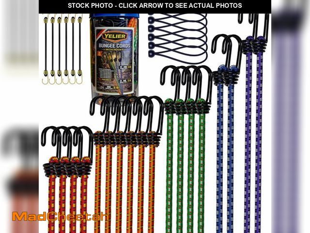 Lot 74-14274447 - YELIER 30PCS Heavy Duty Bungee Cords with Hooks Set, 8mm Bungee Cord Assortment with Ball Bungees &a...