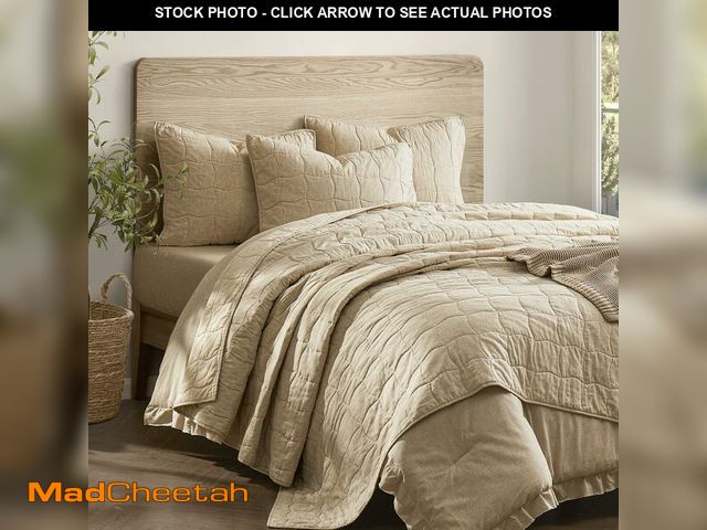 Lot 74-14054674 - Wonderful Natural Linen Cotton Quilt - Skin-Friendly Breathable &amp; Hypoallergenic Quilt Queen, 3 ...