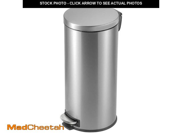 Lot 74-14275304 - StyleWell 8 Gal. Stainless Steel Round Step-On Trash Can - USED