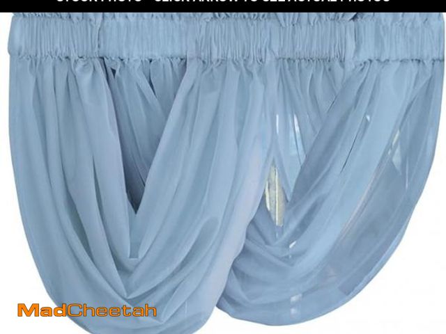 Lot 74-4829233 - Collections Etc Scoop Two-Piece Rod Pocket Solid-Colored Sheer Valances for Windows, Decorative Acce...