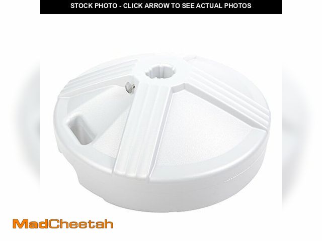 Lot 74-12664751 - US Weight Durable Fillable Umbrella Base Designed to be Used with a Patio Table (White) - UNUSED