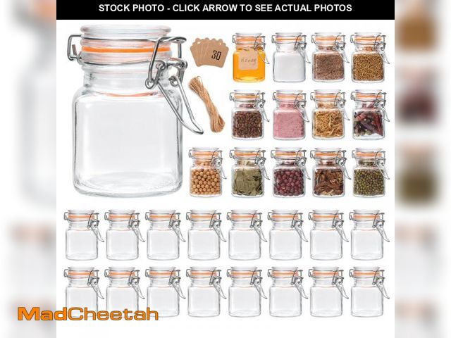 Lot 74-12306104 - Encheng 4 oz Glass Jars With Airtight Lids And Leak Proof Rubber Gasket,Small Mason Jars With Hinged...