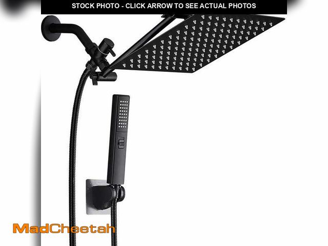 Lot 74-14222817 - Forious pro 3-Spray Settings Wall Mount Handheld Shower Head 2.5 GPM 10 in. with 11 in. Brass Adjust...