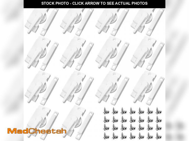 Lot 74-12312058 - Qunclay 14 Pack Cam Action Window Sash Locks and Keeper, White Window Latch Security Lock Sliding Pa...