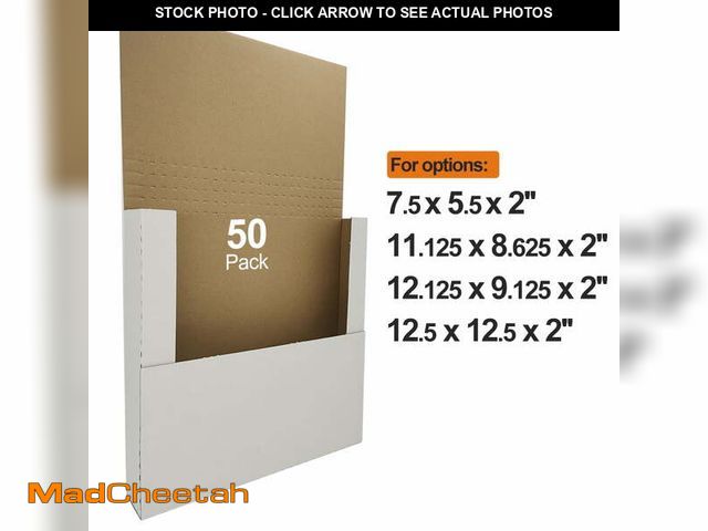 Lot 74-12888774 - CH-BOX 50 Pack Vinyl Record Shipping Mailing Box Mailers for 12-inch Lp Album, 12.5" x 12.5" x 2", H...