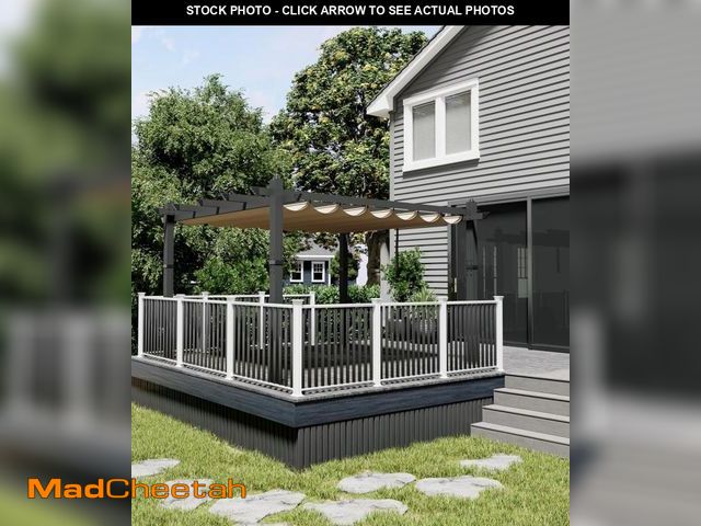 Lot 74-12148049 - GarveeLife 10x13 Ft Aluminum Pergola, Outdoor Metal Pergola with Adjustable Canopy, Reinforced Frame...