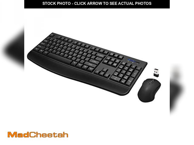 Lot 74-12333667 - Wireless Keyboard and Mouse Combo, Full-Sized 2.4GHz Wireless Keyboard with Comfortable Palm Rest an...