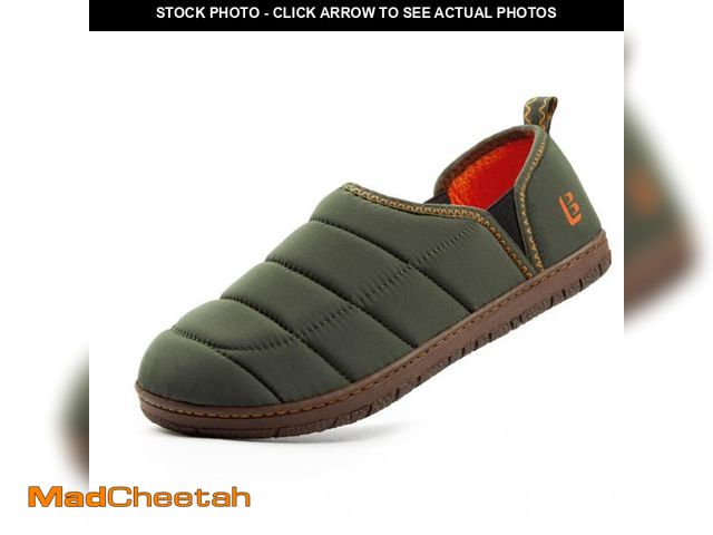 Lot 74-12217952 - LongBay Mens Outdoor Slippers Two Tone Memory Foam Slip On Indoor House Shoes Loafers Green, 11 - UN...