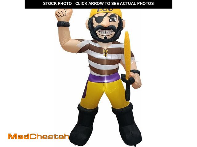 Lot 74-12544931 - Logo Brands NCAA East Carolina Pirates 7 FT Inflatable Mascot -Powerful 12V Blower &amp; Fast Setup ...
