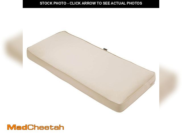 Lot 74-14254397 - Classic Accessories Montlake 54 in. W x 18 in. D x 3 in. Thick Antique Beige Rectangular Outdoor Ben...