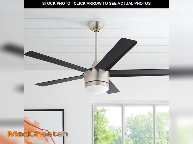 Lot 74-12804284 - Home Decorators Collection Merwry 52 in. Integrated LED Indoor Brushed Nickel Ceiling Fan with Light...