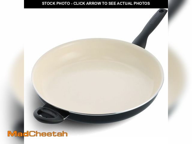 Lot 74-13733767 - GreenPan Rio Healthy Ceramic Nonstick 13.5" Frying Pan Skillet, PFAS-Free, Dishwasher Safe, Black - ...