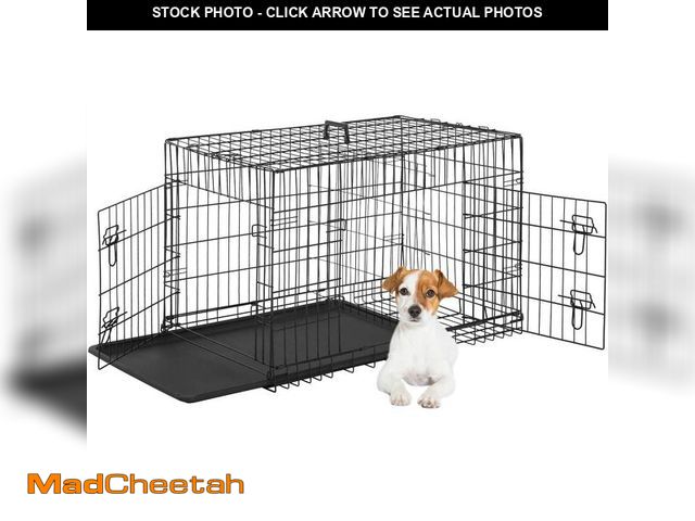Lot 74-13802632 - FDW 24-Inch Dog Crate for Small Dogs, Double Door Folding Metal Wire Pet Kennel with Divider Panel &...