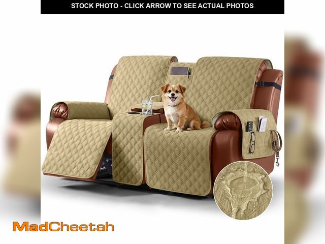 Lot 74-14152442 - Ruaozz Waterproof Loveseat Recliner Cover with Console Non-Slip Reclining Couch Covers Split Sofa Sl...