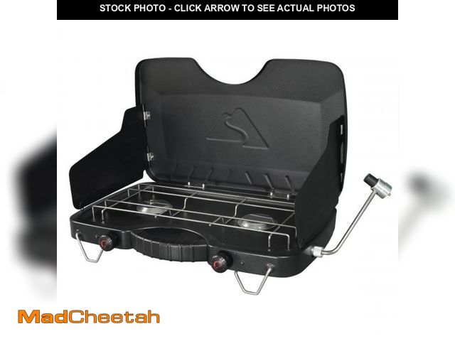 Lot 74-12424024 - Ozark Trail 2 Burner Propane Gas Camping Stove, GCT2208W, Black, New - UNUSED