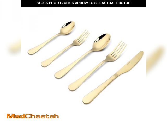 Lot 74-9520140 - VIVANI Emilian Champagne Silverware Set for 8, Stainless Steel Gold Flatware Set, Utensils Cutlery S...