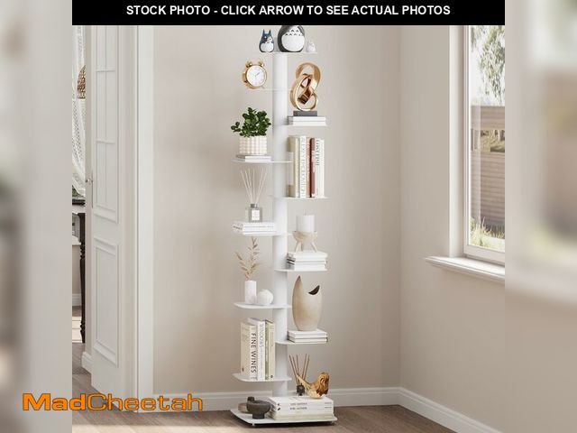 Lot 74-12692975 - Suchtale Spine Bookshelf, Vertical Spine Book Tower, 11-Tier Metal Bookcase, Book Organizers, Book S...