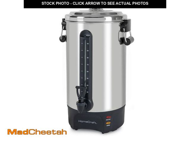 Lot 74-12663446 - HomeCraft 100-Cup Stainless Steel Coffee Urn with 2-Spigots - USED