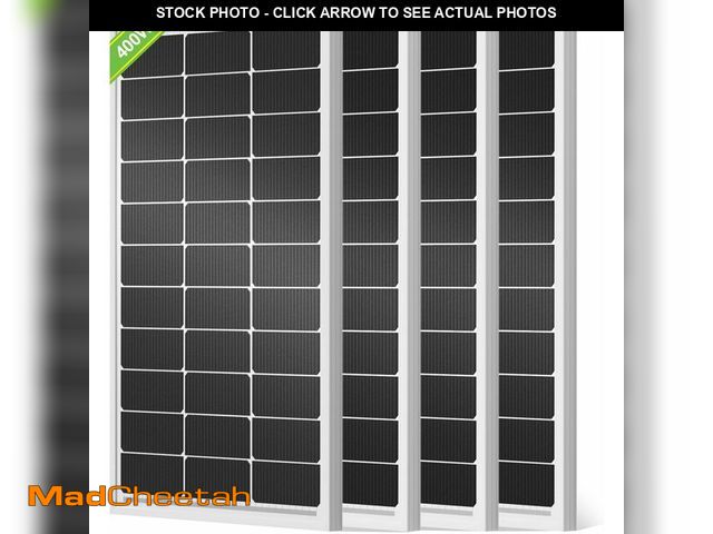 Lot 74-13844498 - ECO-WORTHY 400W Solar Panels 4pcs 100 Watt 18V Monocrystalline Solar Panel Module for Off Grid PV Po...