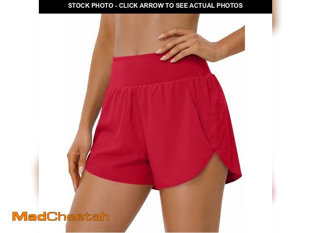 Lot 74-14331919 - BMJL Womens Shorts Athletic High Rise Running Shorts 2" Ultra Lightweight Quick Dry(Red,M) - UNUSED