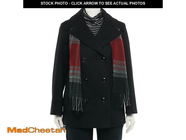 Lot 74-12414882 - London Fog Scarf &amp; Wool-Blend Peacoat (XL) - UNUSED