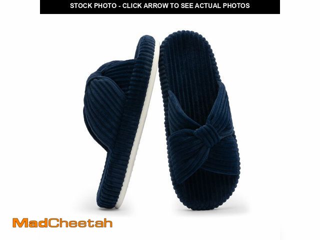 Lot 74-12699350 - Chantomoo Slippers for Women Memory Foam House Bedroom Corduroy Bow Crossbands Slide Slipper Shoes C...