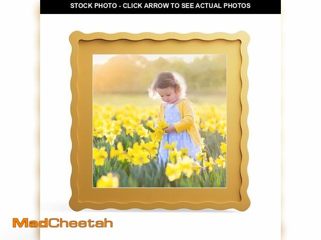 Lot 74-13966102 - THKRLOF 12x12 Picture Frame with Mat for 10x10, Wavy Edge Wooden Real Glass Photo Frame for Wall Han...